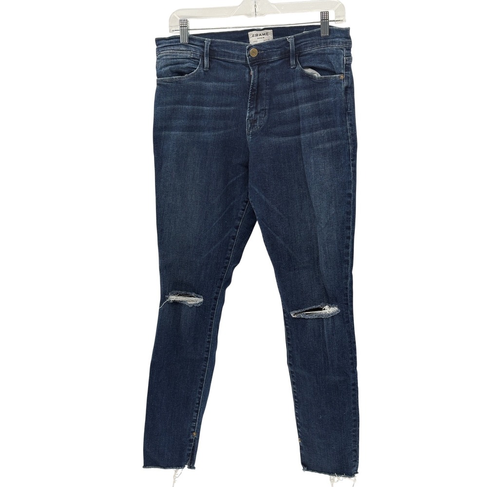 Frame Jeans Le High Skinny Distressed Women Size 32‎ Blue